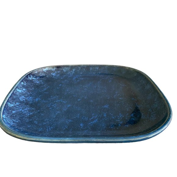 Oneida Studio Pottery Porcelain Plates Square Blue Moss Restaurantware 10" x 10" - Picture 8 of 9